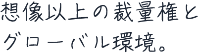 想像以上の裁量権とグローバル環境。