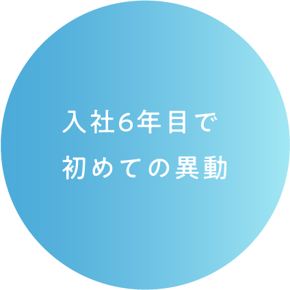 入社6年目で初めての異動